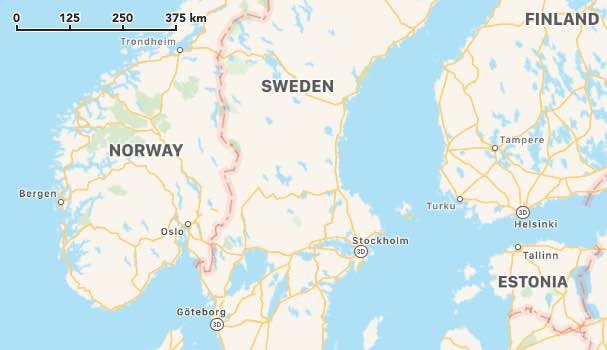 Map of Sweden. Photo: Apple